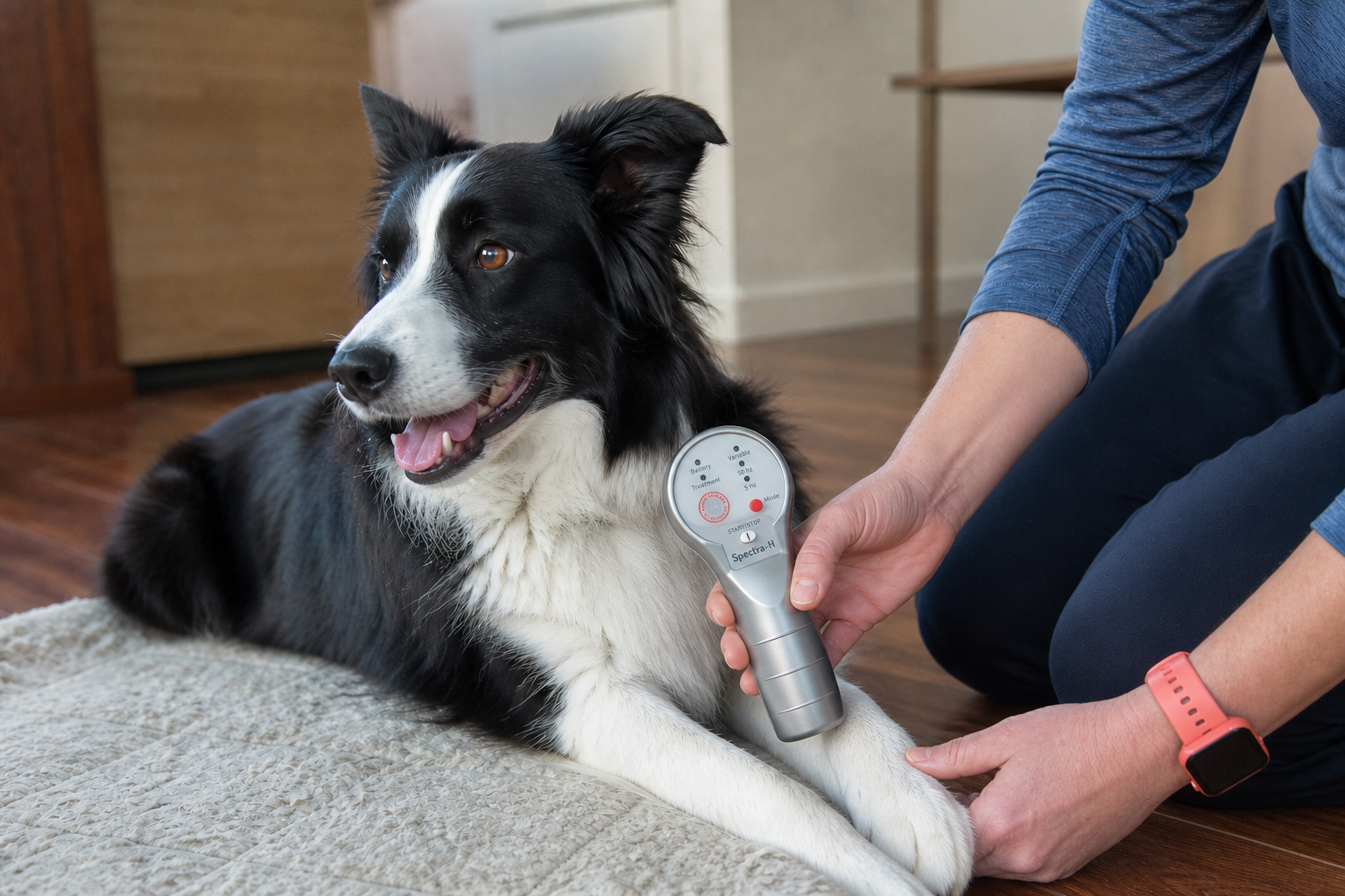 Veterinarian Dr. Candy Akers with a dog